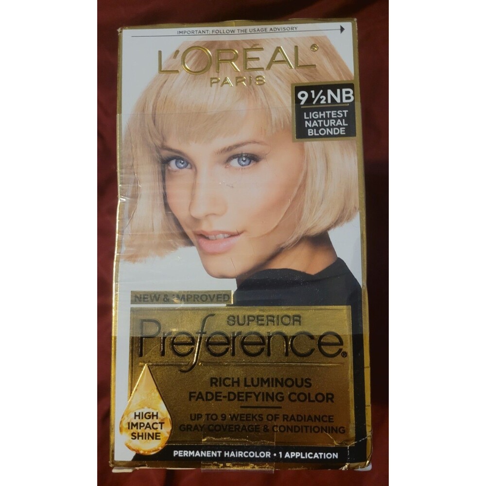 3 Pk NIB L'Oreal Superior Preference Hair Color 9 1/2NB LIGHTEST NATURAL BLONDE